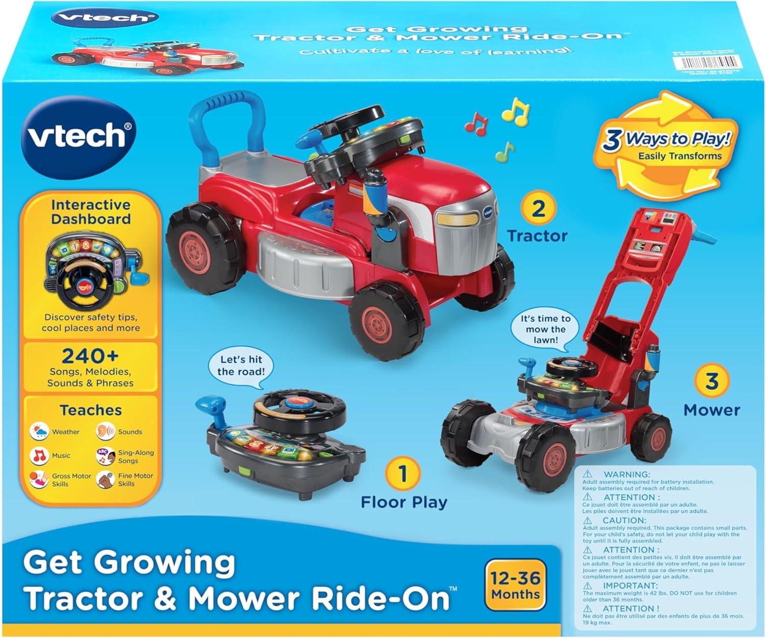 VTech Get Growing Tractor and Mower Ride-On - VTech Educational Toys Store