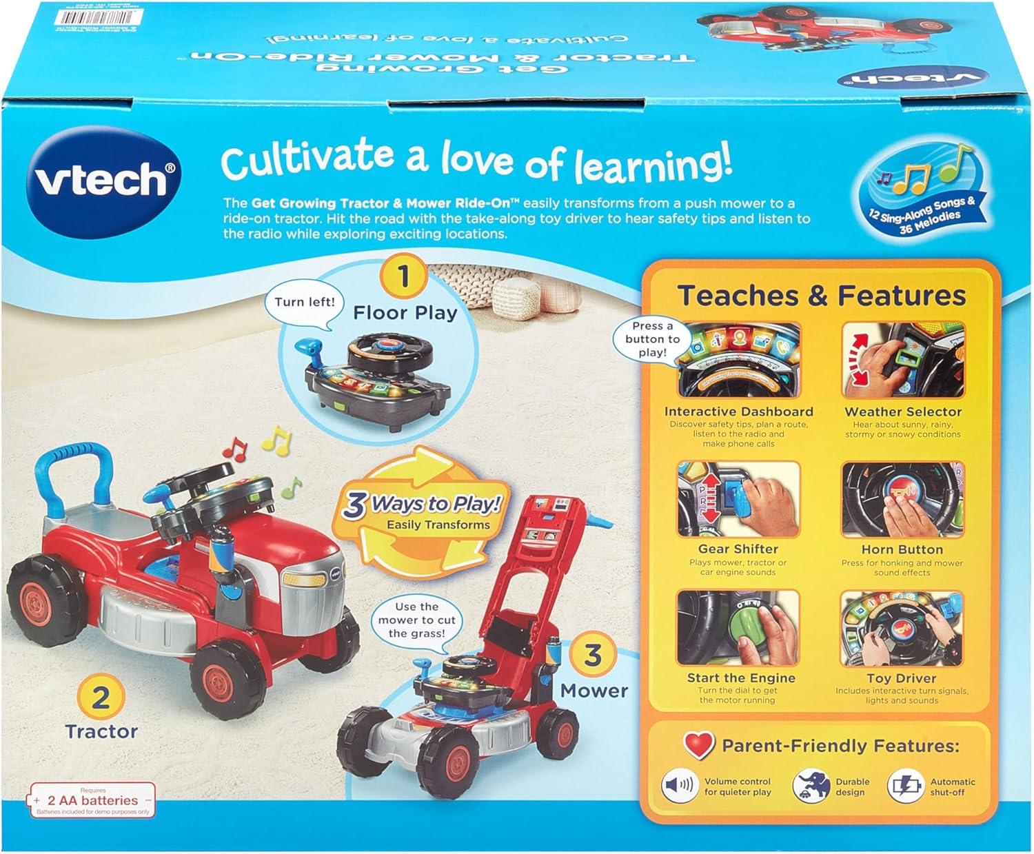 VTech Get Growing Tractor and Mower Ride-On - VTech Educational Toys Store